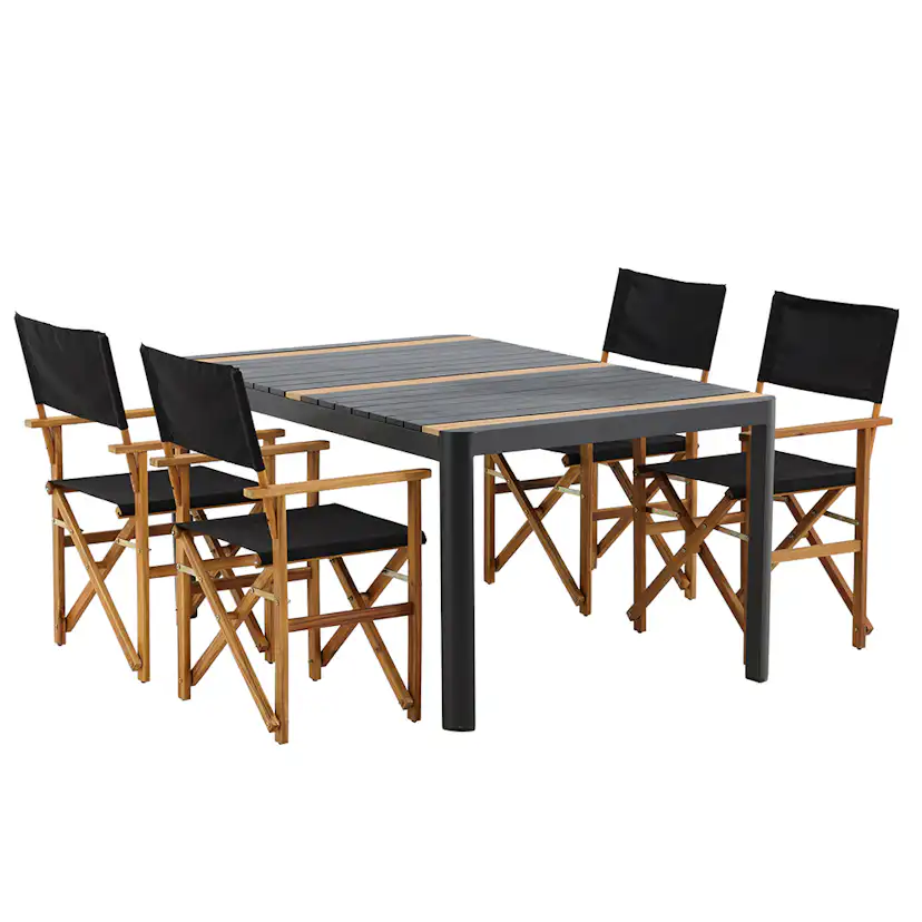 Matgrupp Utomhus Venture Home Togo 150x100 cm med 4 Marion Trädgårdsstolar