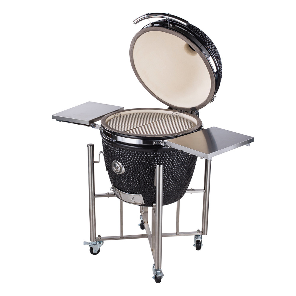 Kamadogrill Kamado Sumo Signature Pro Svart Keramisk Grill Rostfritt Stål med Optimerat Luftflöde