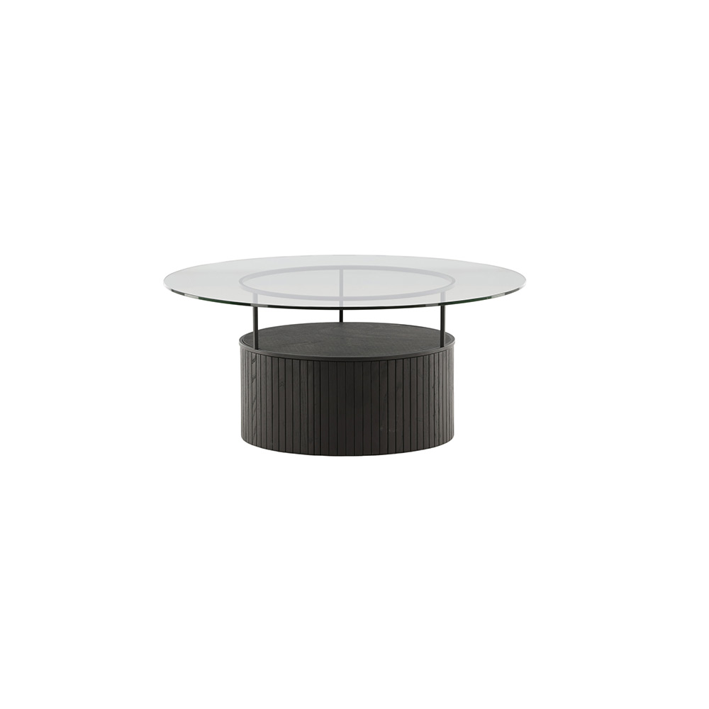 Soffbord Venture Home Bovall Runt Vardagsrumsbord i Svart Ask & Glas