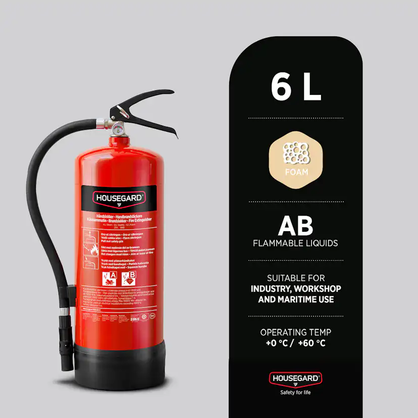 Brandsläckare Housegard Skum 6L PFAS Fri