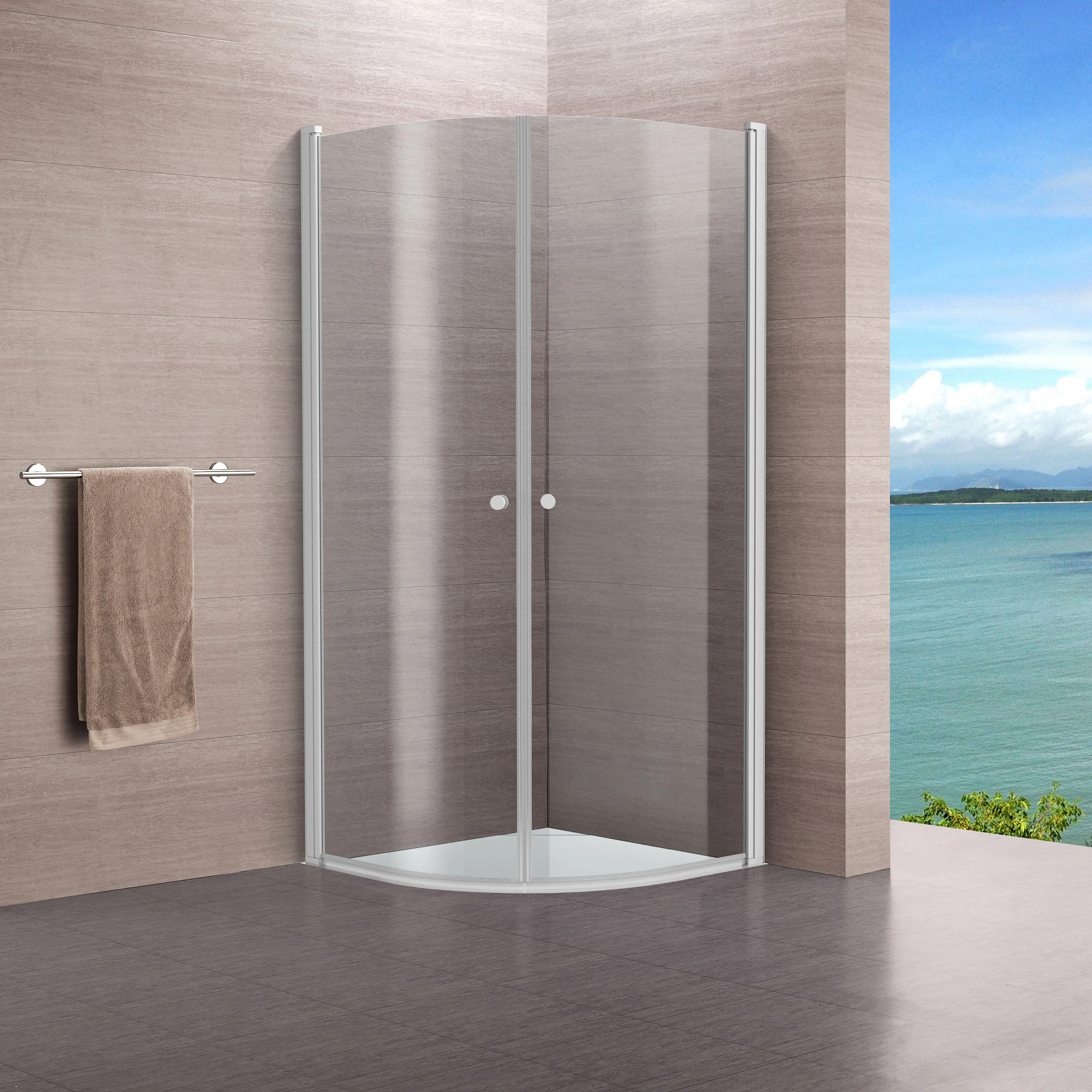Dhörn Lusso1 Wh H2 Svä 80X80Kl Vit, LxB: 800x800 mm med Handtag