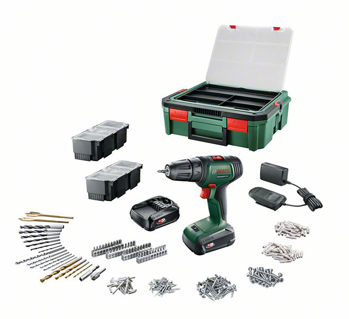 Borrskruvdragare Bosch Power Tools 18V med Batteri, Laddare & Tillbehörspaket
