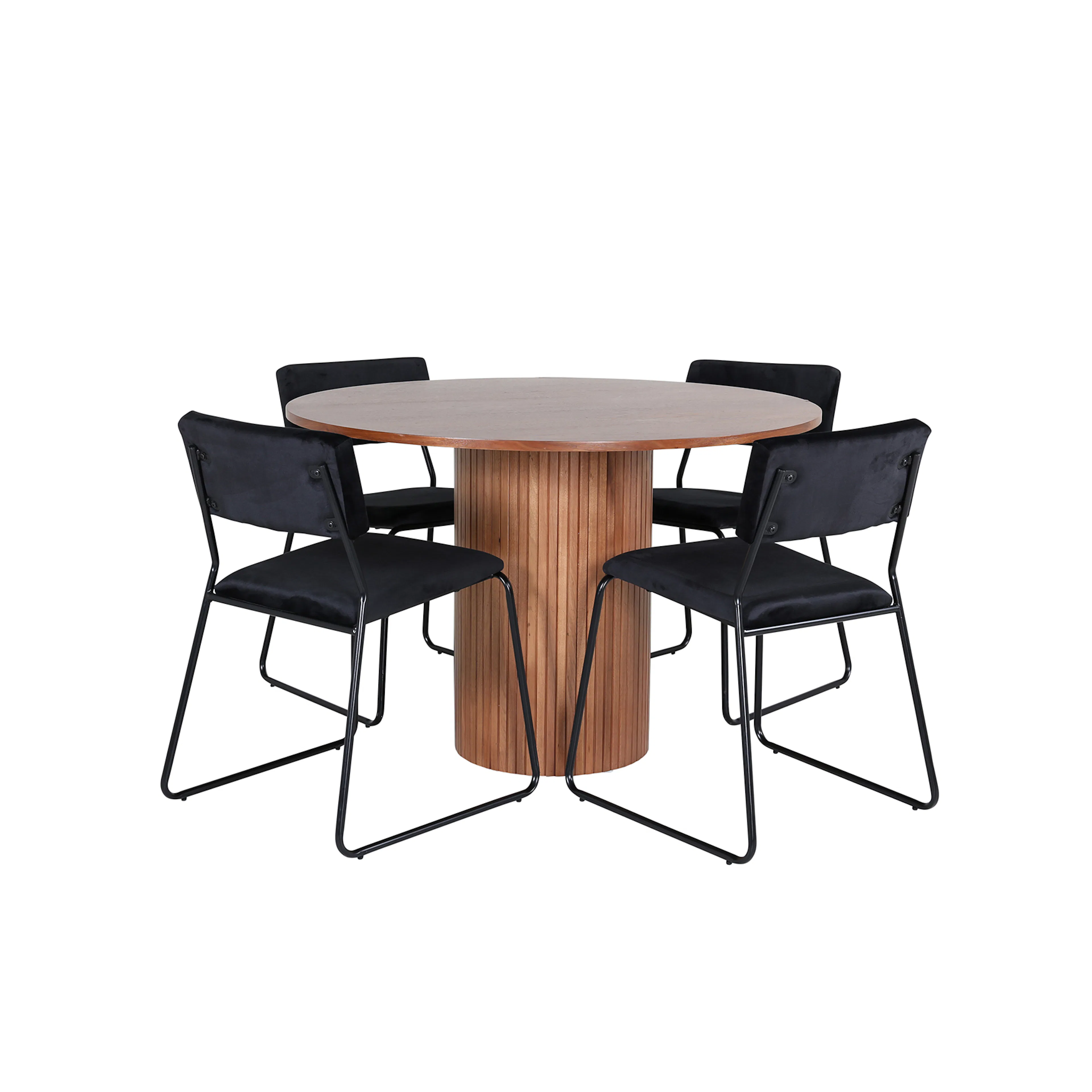 Matgrupp Venture Home med Bianca Matbord och 4 Kungshamn Matstolar i Sammet