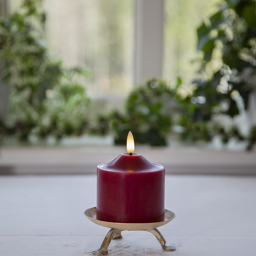 LEDBlockljus Flamme 7,5x9,5 cm
