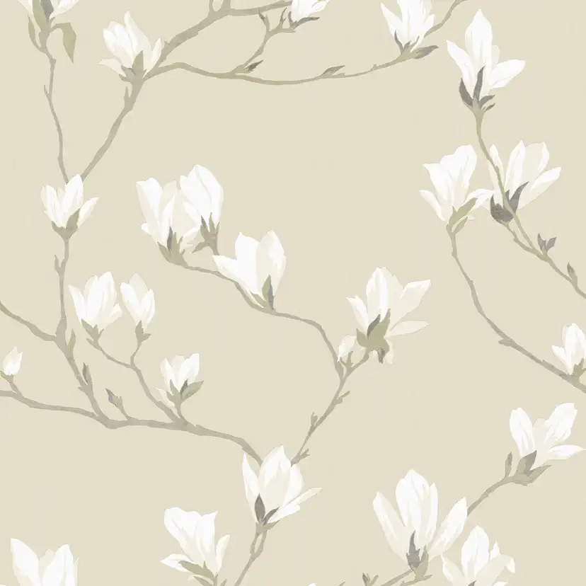 Tapet Laura Ashley Magnolia Grove Naturel 113353 EasyUp, Mönstrad Flerfärgad