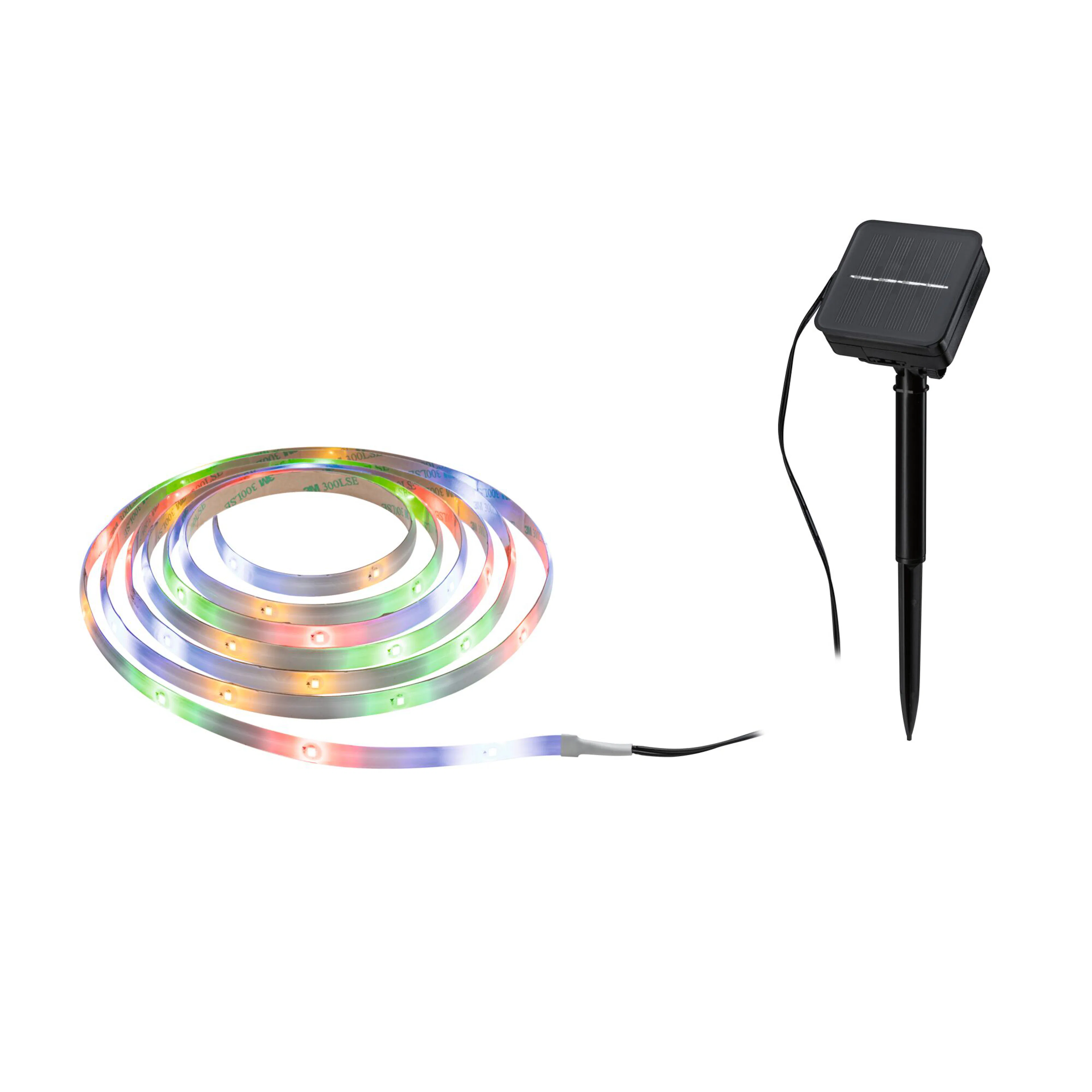 Solcellsljusslinga LED Paulmann Ljusstrip 3 m inkl. skymningssensor och batteri IP44 Ljus: RGB