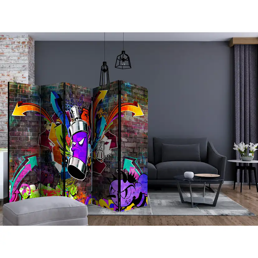 Rumsavdelare Arkiio Graffiti Colourful Attack II 225x172 cm