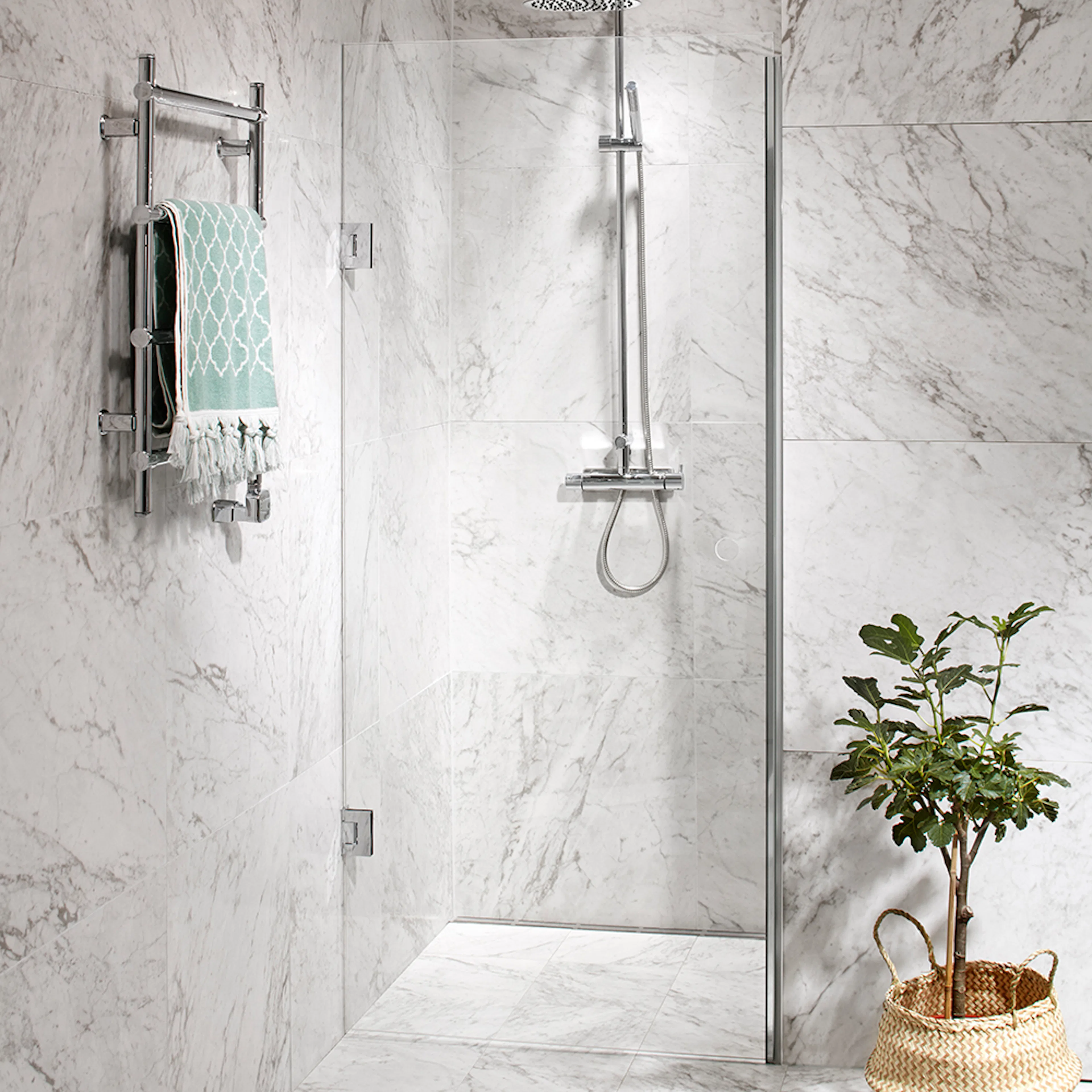 AL LUXOR NISCHDÖRR 77 8TL VIT Bredd: 772 mm, Profilfärg: Vit, Glastjocklek: 8 mm
