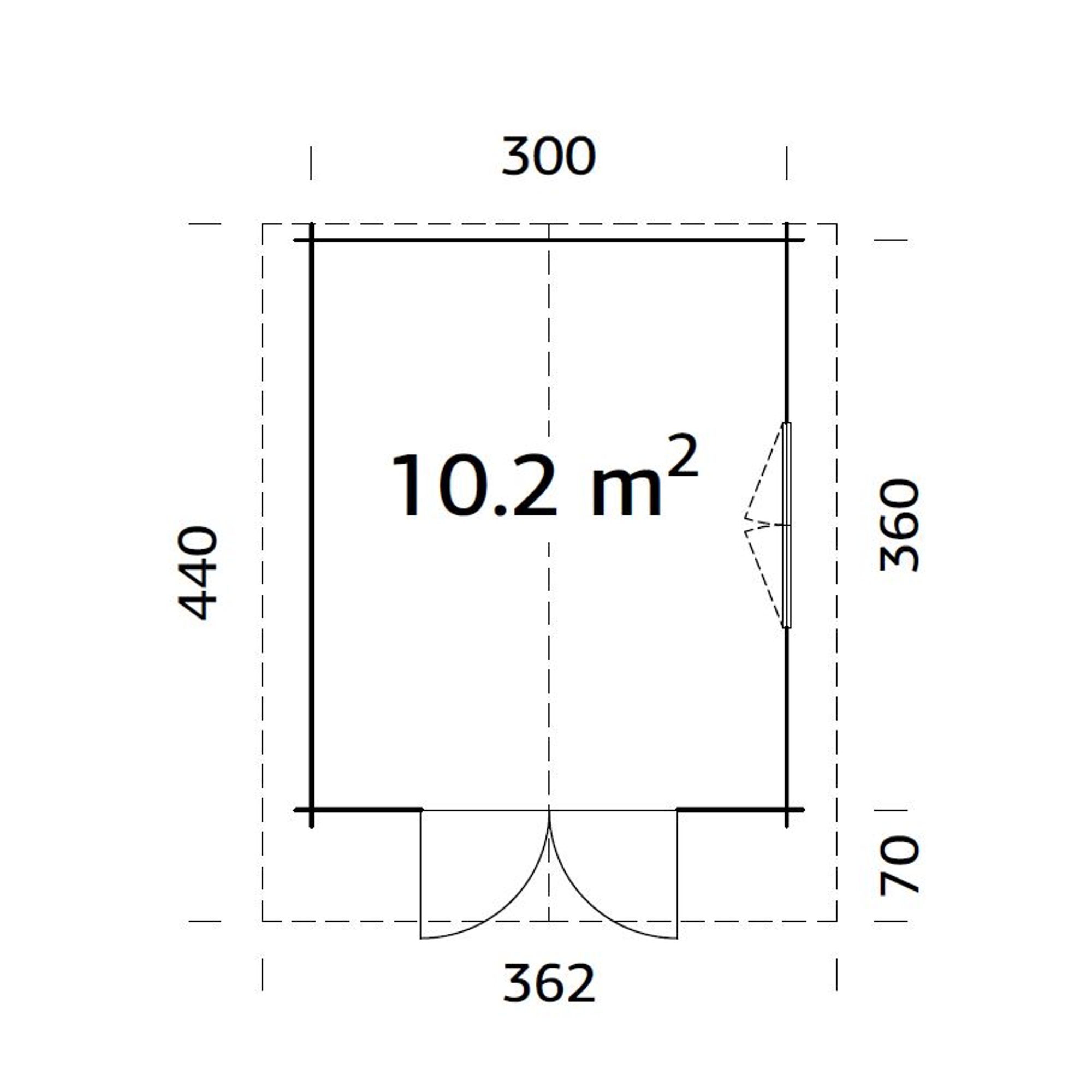 Sally 10,2 m2 Grå dippad