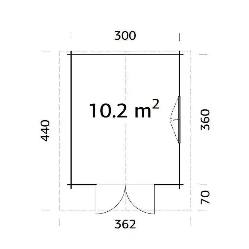 Sally 10,2 m2 Grå dippad