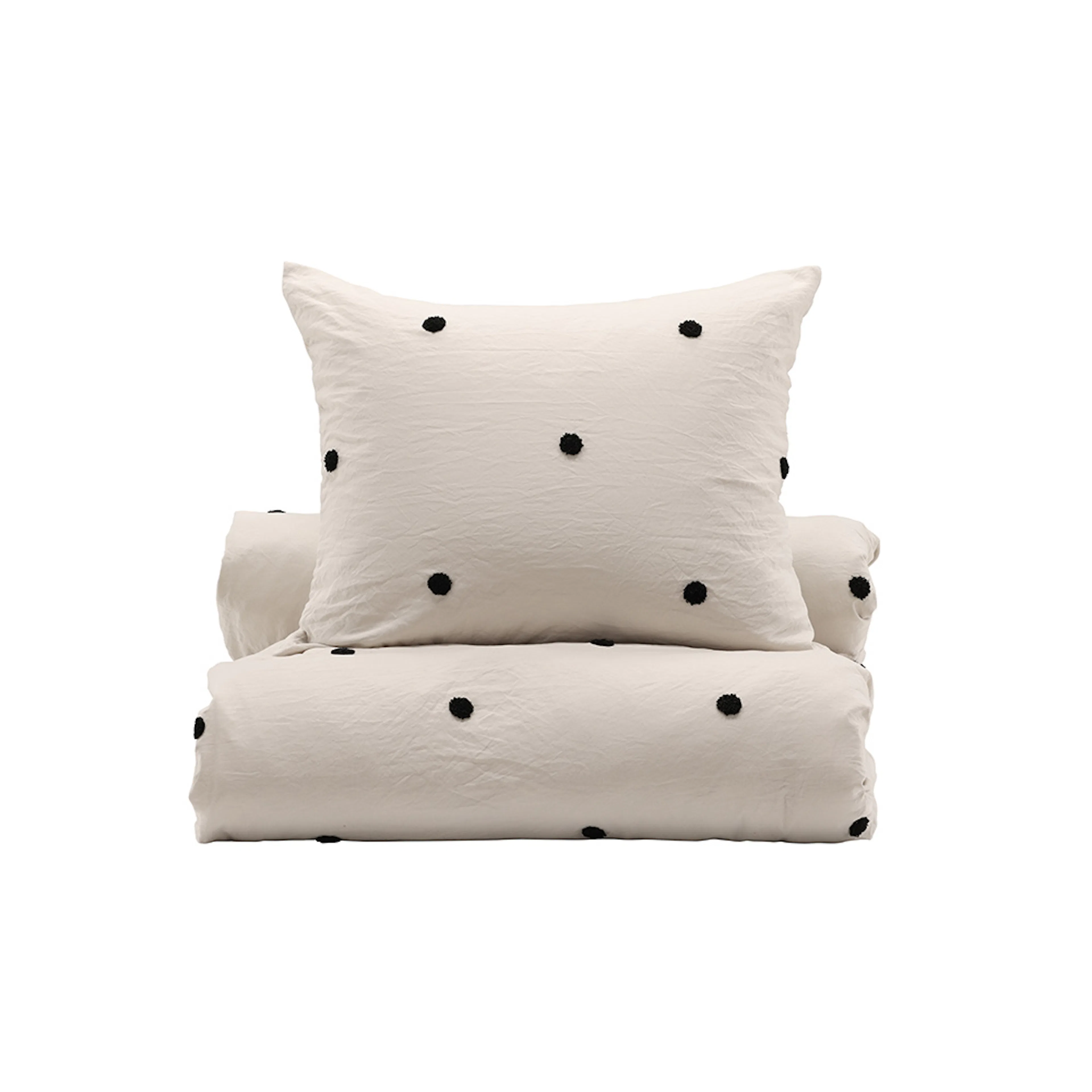Loke Bedset Microfiber/tufted emd - Light Grey / Grå/Svart