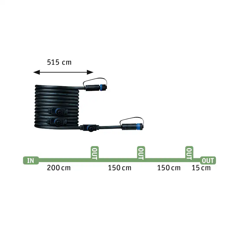 Anslutningskabel Paulmann Plug & Shine IP68 max. 150W 1in-4ut