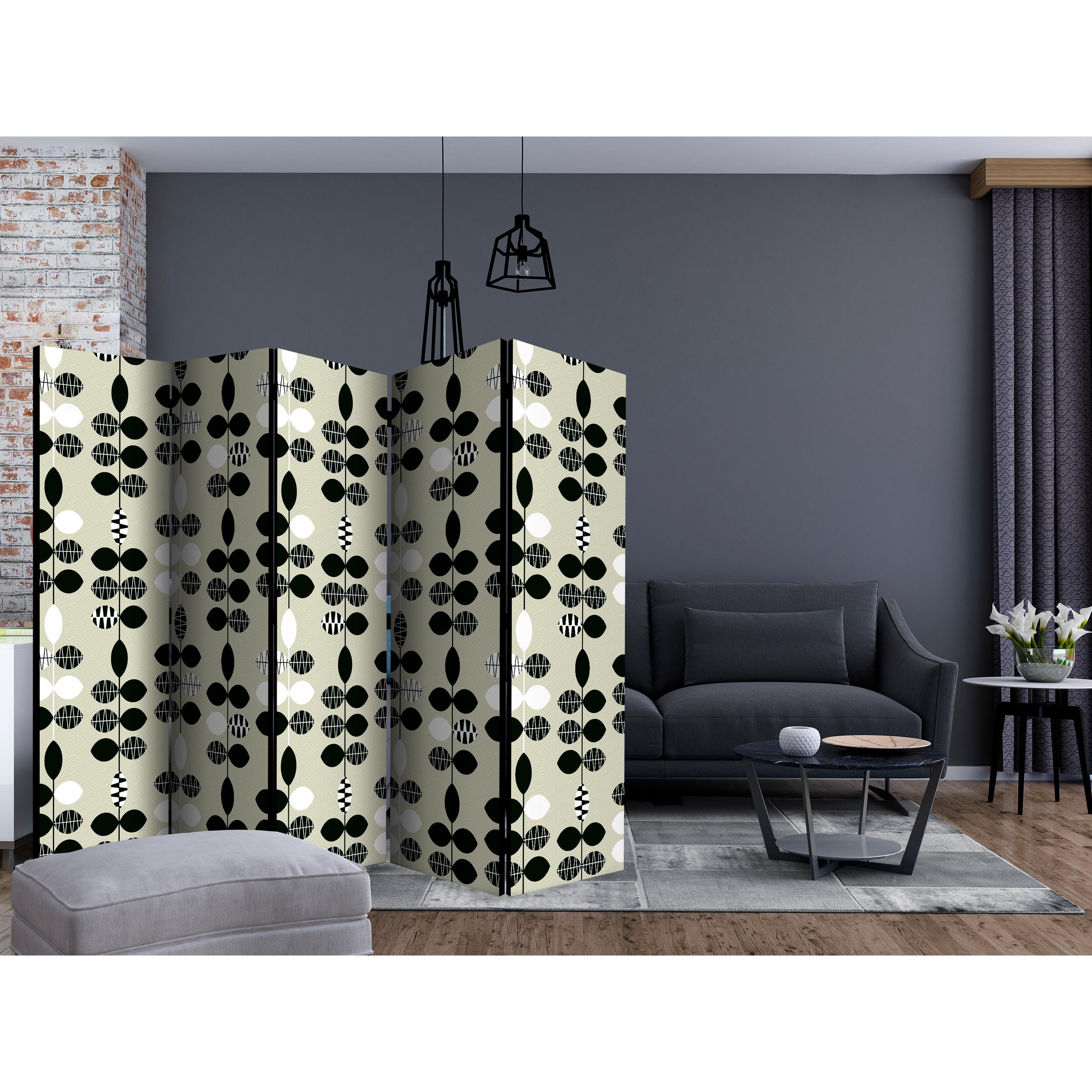 Rumsavdelare Arkiio Black and White Dots II 225x172 cm