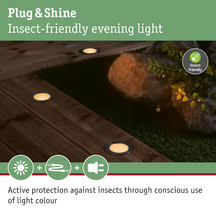LED Infälld Markbelysning Paulmann Plug & Shine Floor Profil Spot Insektsvänlig IP67 2W