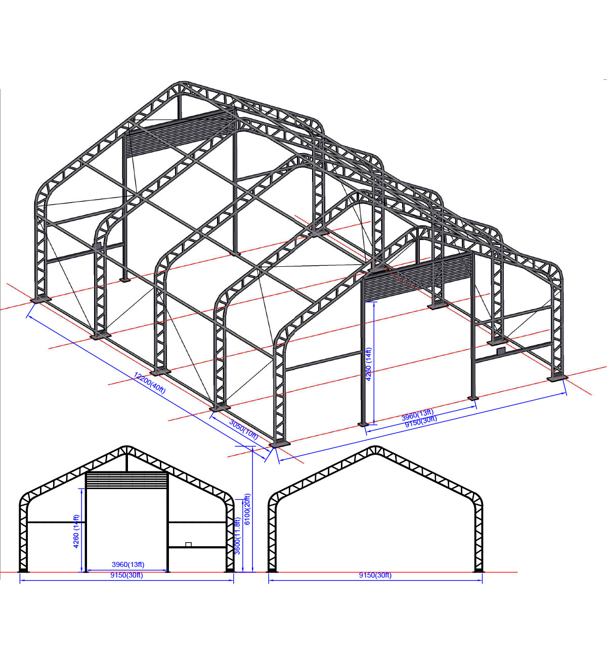 Tälthall Ranch Premium 9,15x12,2x6,1 m