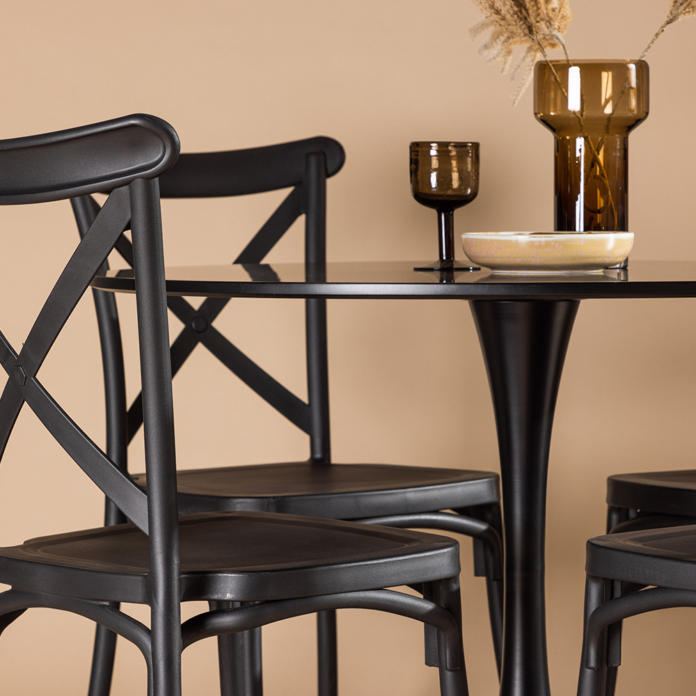 Matgrupp Venture Home Glade Ø 100 cm med 4 Crosett Stolar