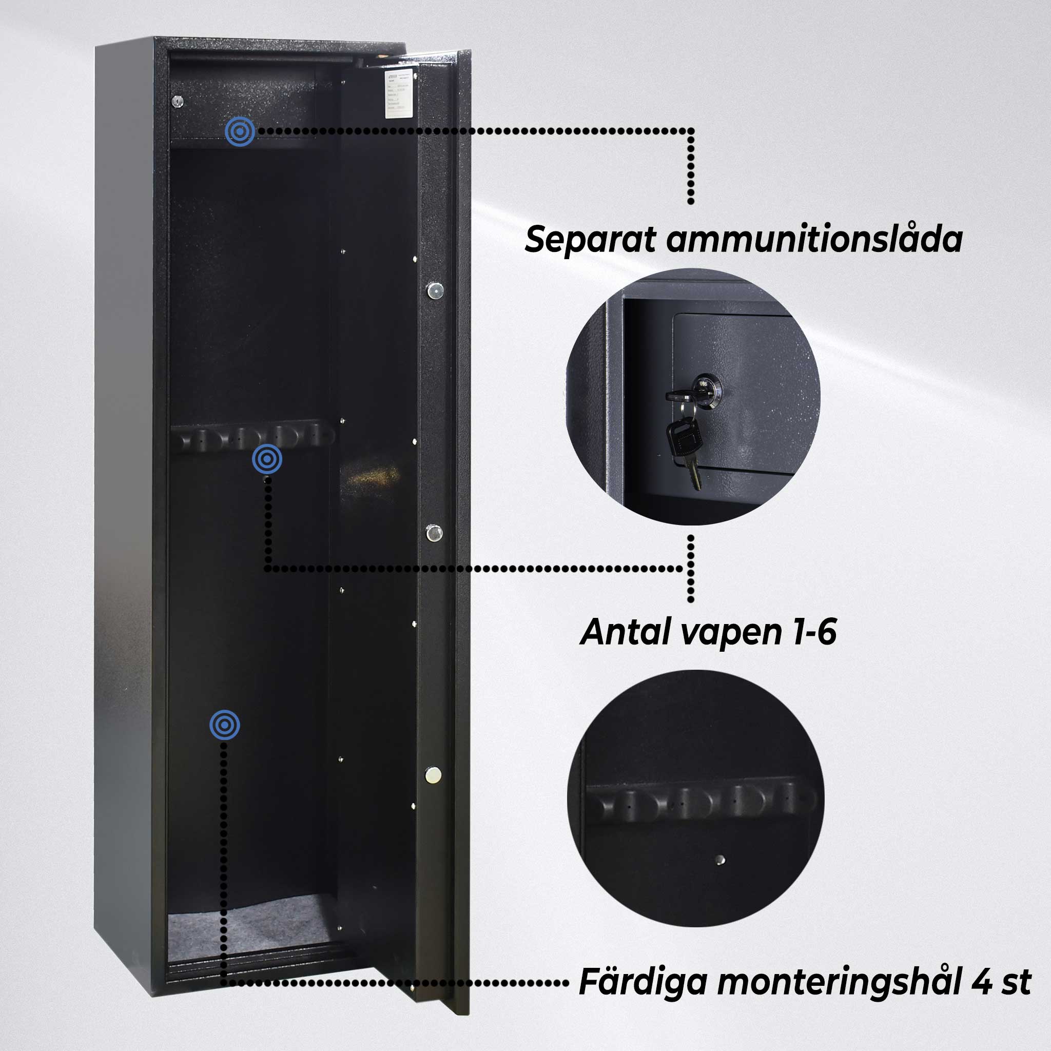Vapenskåp Trekker AS600 6 vapen