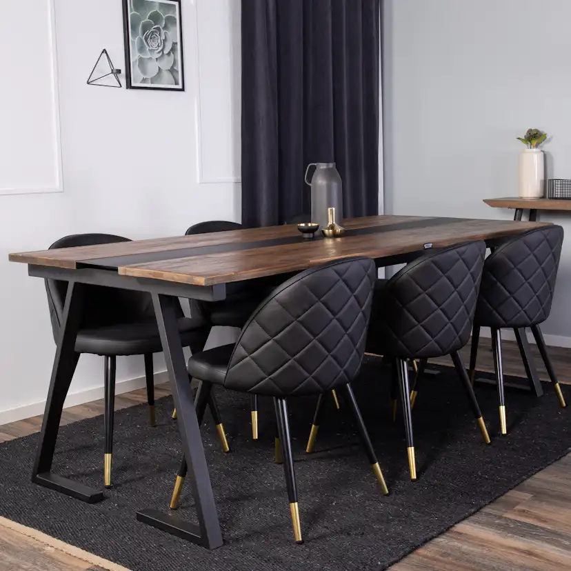 Matgrupp Venture Home Jane med 6 Valentina Stolar Mörk Teak