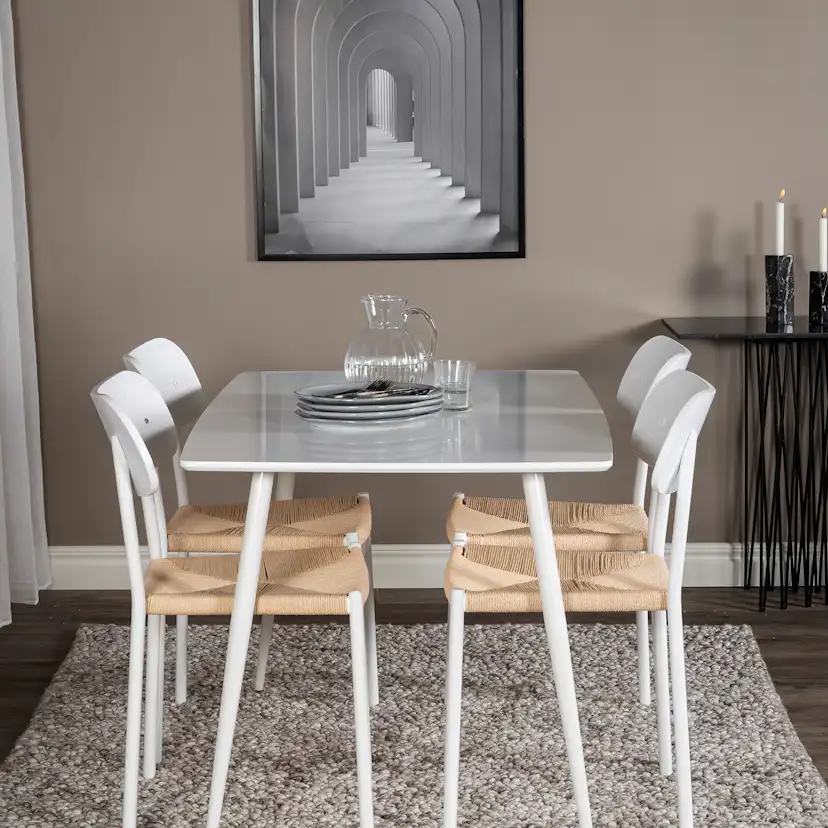 Matgrupp Venture Home Pobbie med 4 Peggy Stolar Vit