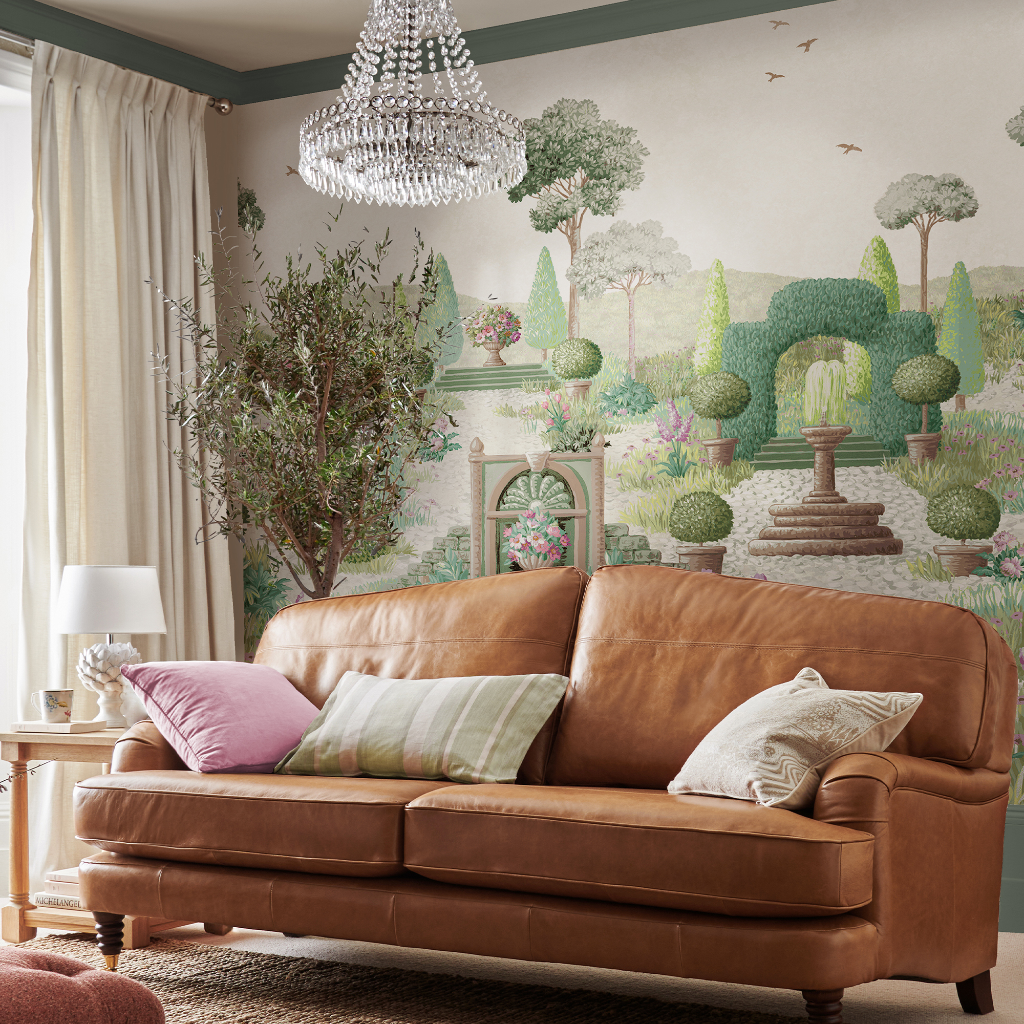 Fototapet Laura Ashley Naunton Folly Fern Grön 122770