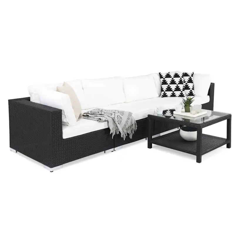 Loungegrupp Comfort Garden Bahamas 4-sits Rak med Utebord Utomhus
