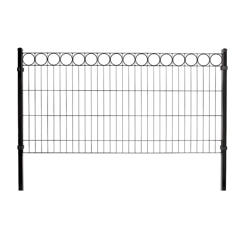 Staket Hortus Svart Panelpaket Med Dekor O 8 Sektioner 100 cm Hög