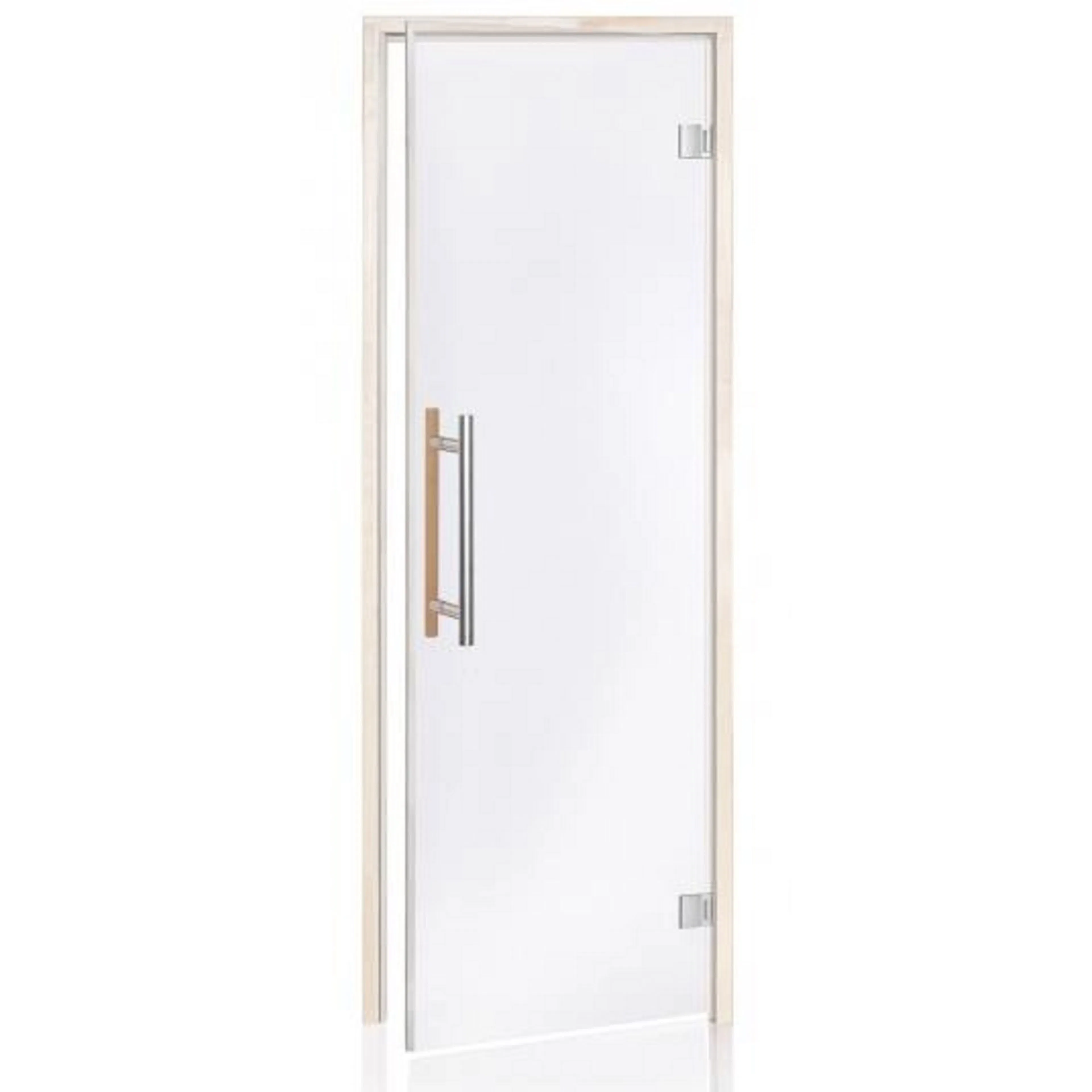Bastudörr BeneLux med magnetlist 7x19 Klart glas och Alkarm 1900x700 mm, Klarglas