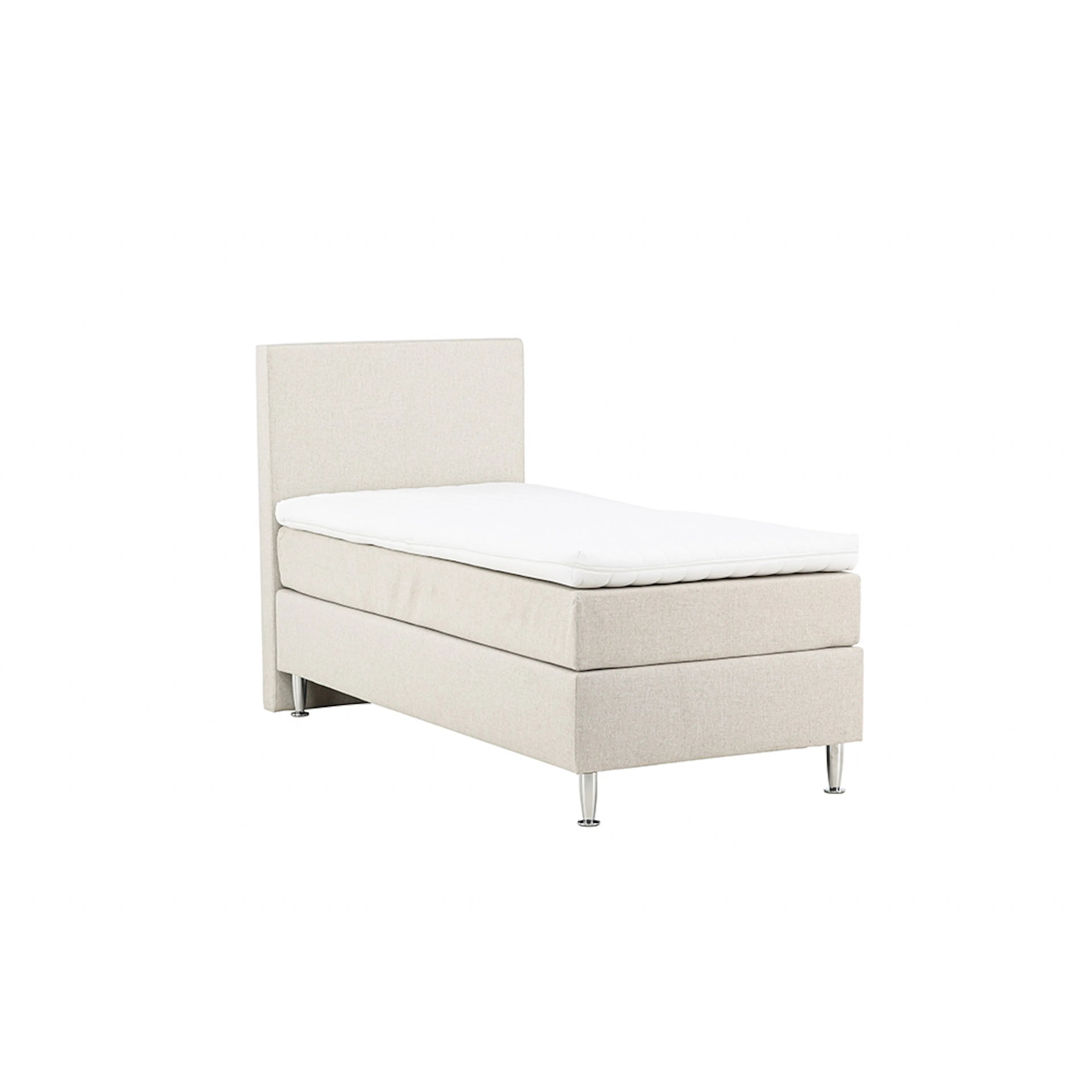 Toledo Bed 90*200 - Matte Silver / Beige Fabric Lino 02 Beige