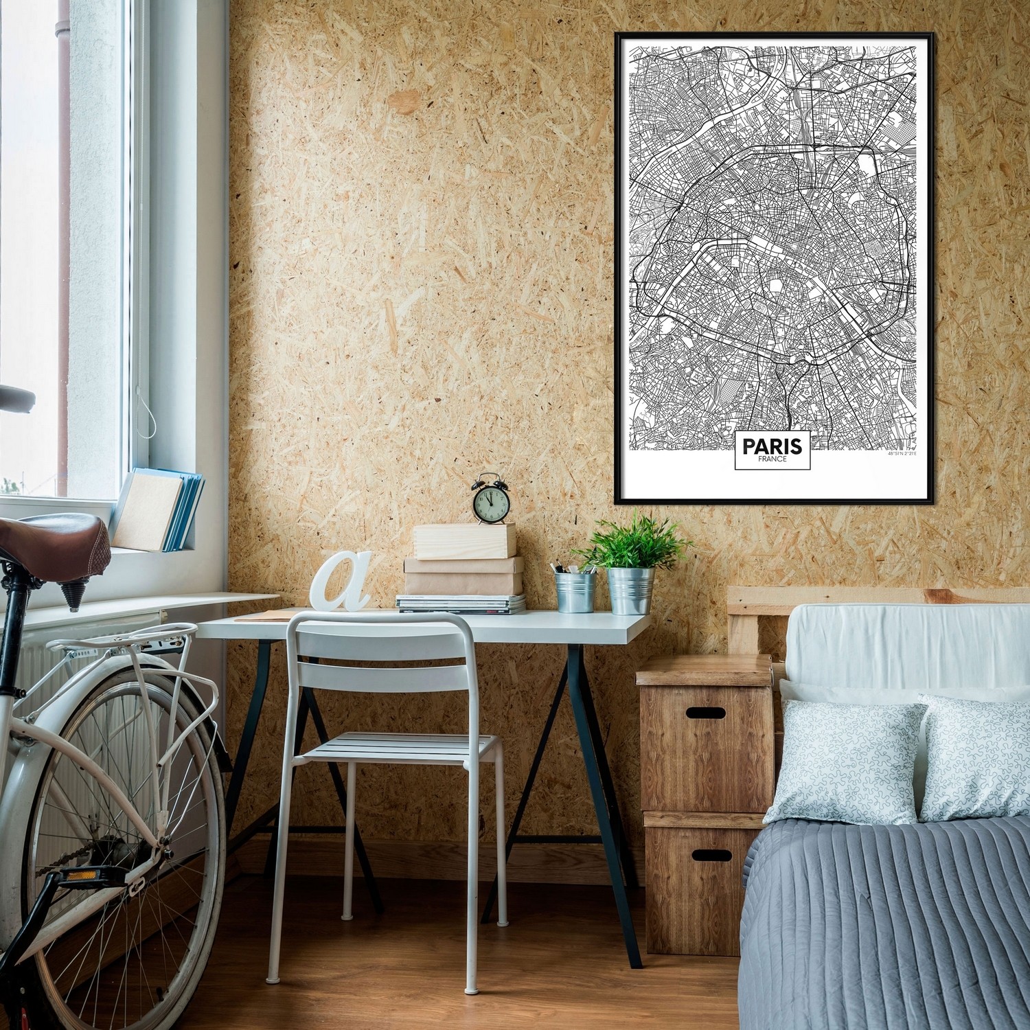 Poster Artgeist Affisch Map of Paris