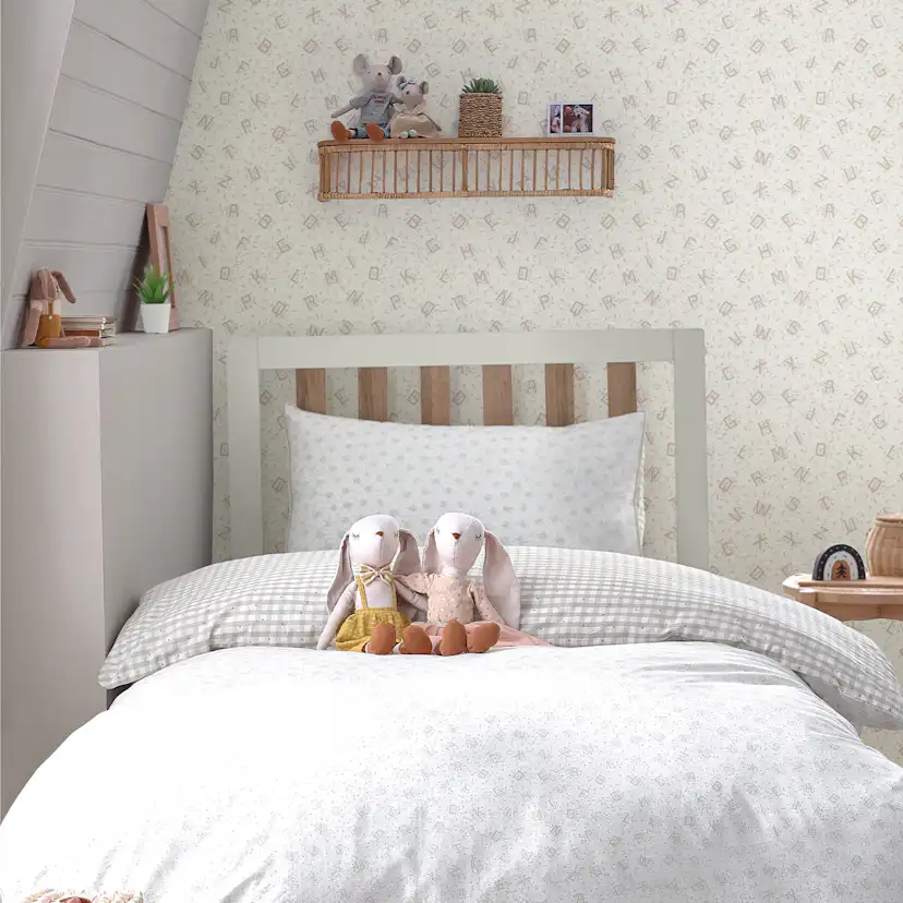 Tapet Laura Ashley Alphabet Dove Grå 119862