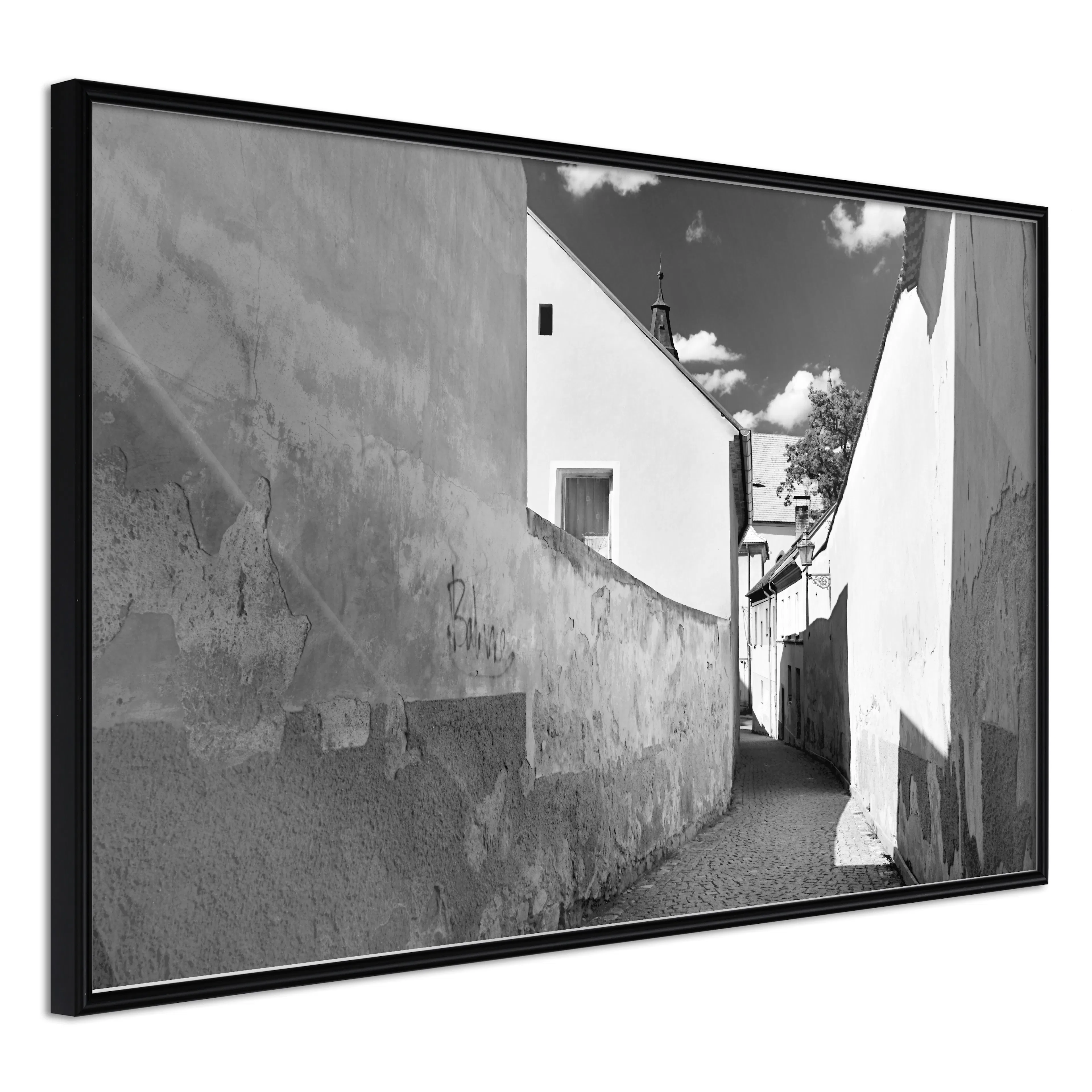 Affisch - Narrow Street [Poster] 60x40 Svart ram, 60x40 cm