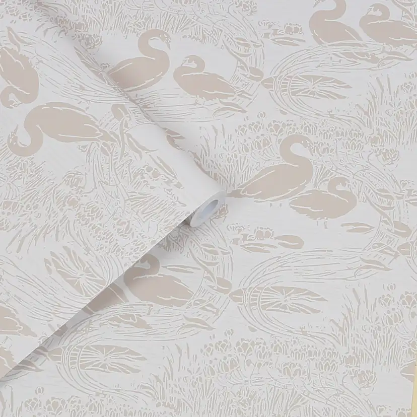 Tapet Laura Ashley Swans Dove Grå 118471