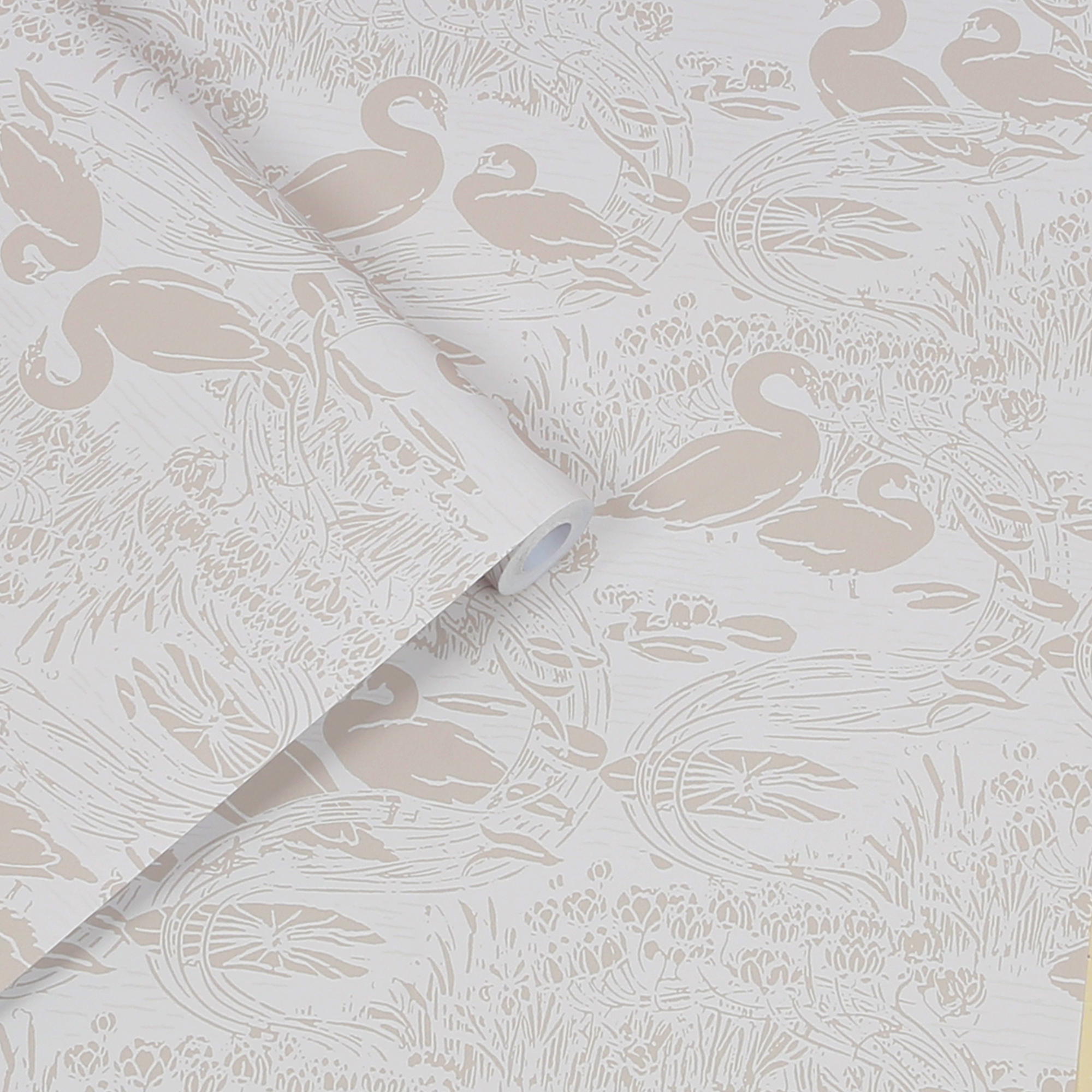 Tapet Laura Ashley Swans Dove Grå 118471
