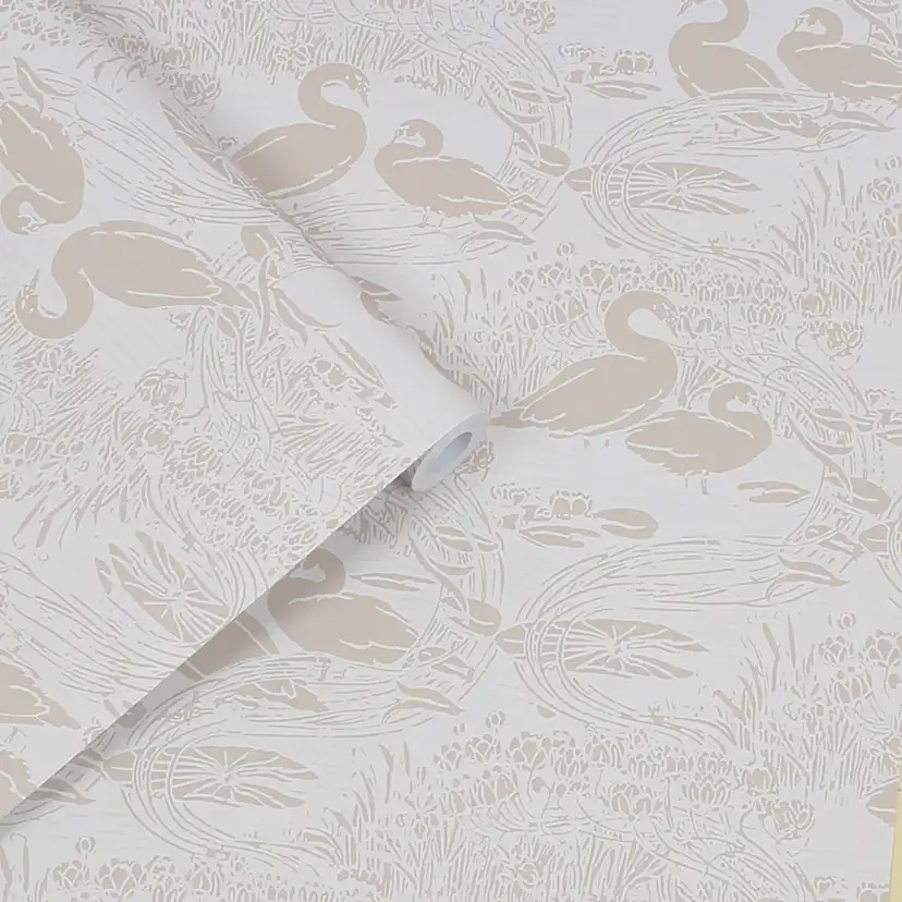 Tapet Laura Ashley Swans Dove Grå 118471