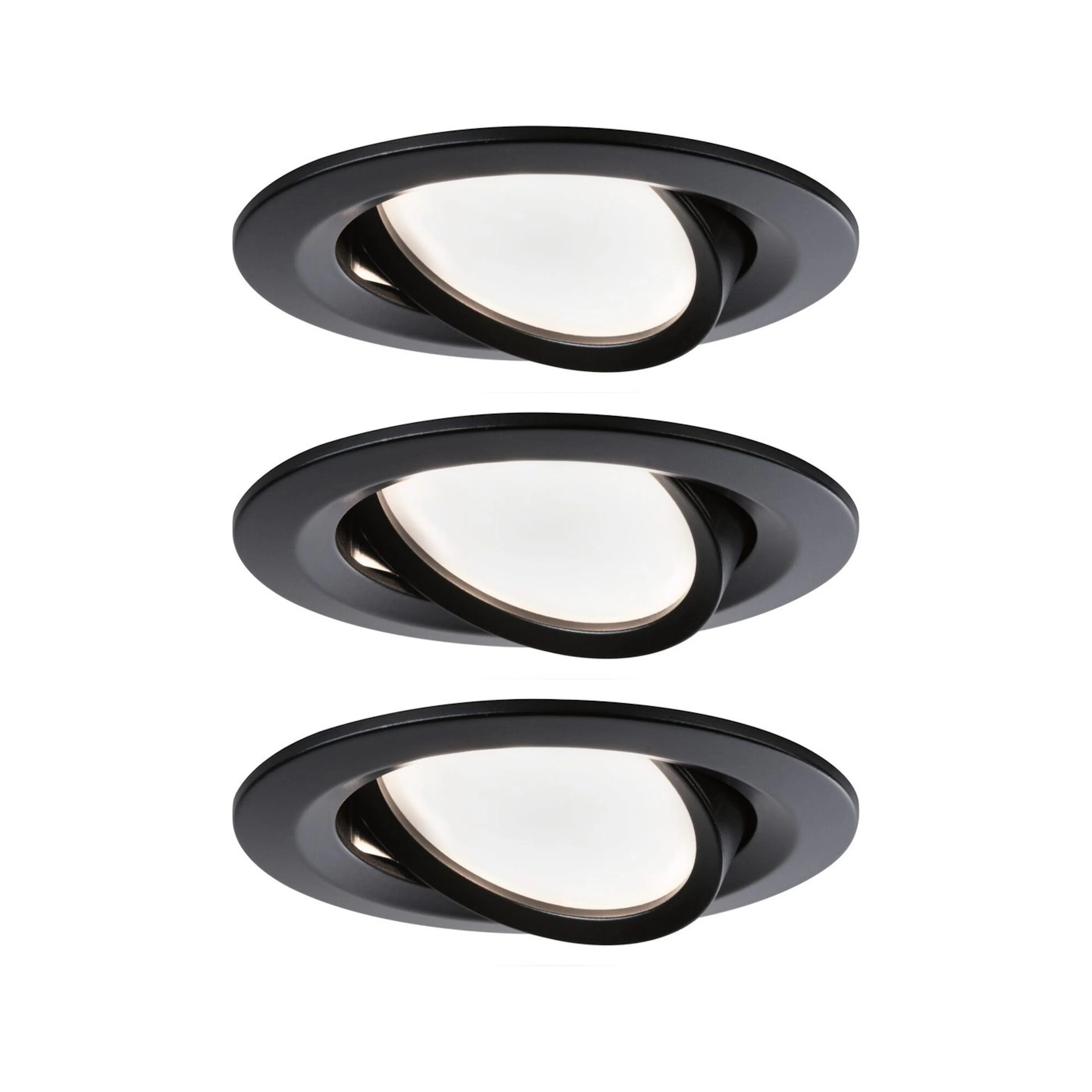 Downlight Paulmann Nova Coin 3-pack Swivelling Matt svart, 84 mm, Vridbar, Nej, 3x6 W