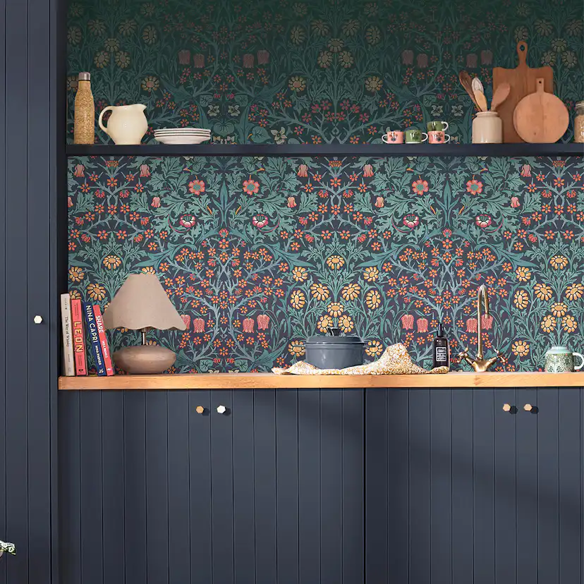 Fototapet William Morris At Home Blackthorn Navy