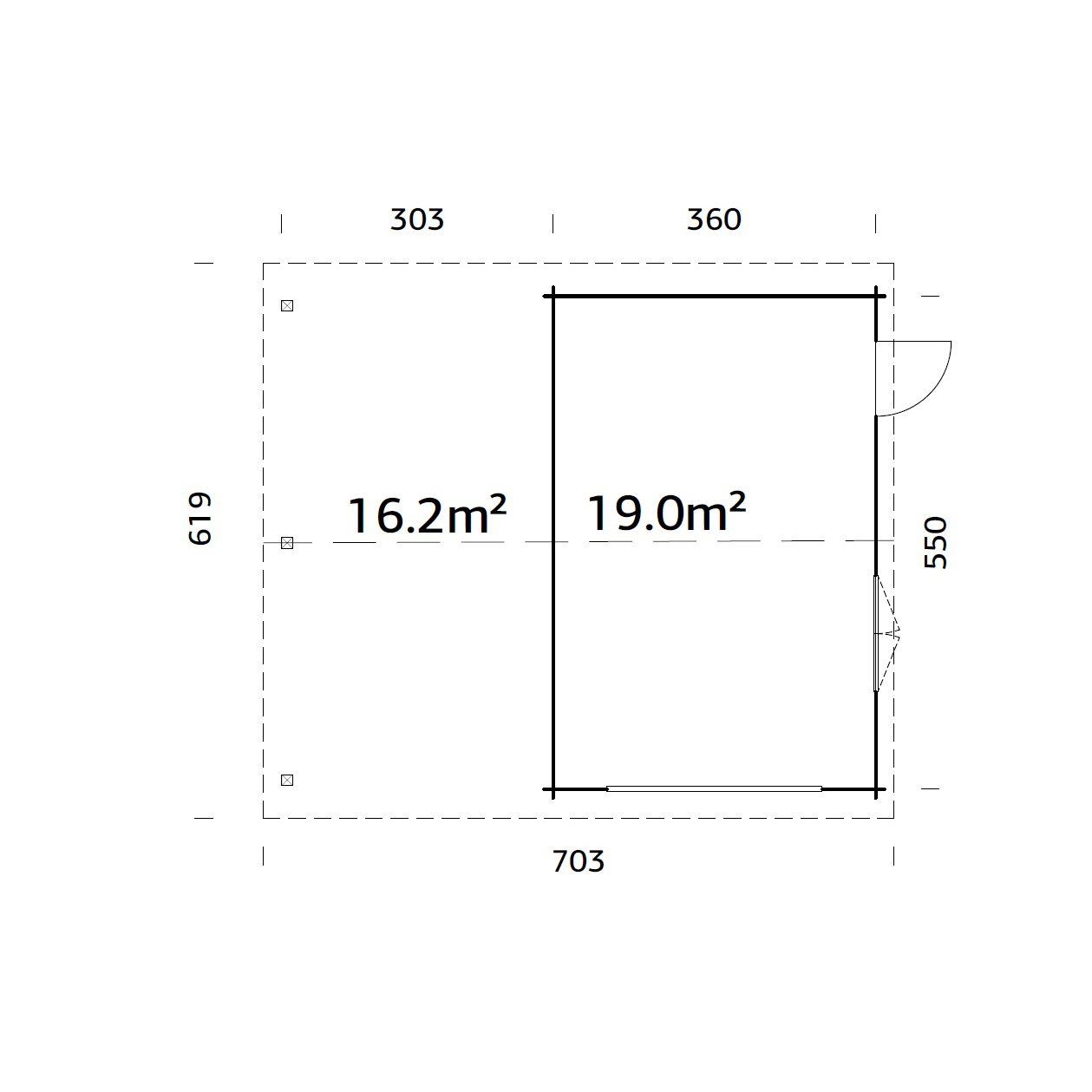 Roger 19,0+16,2 m2 kit WTDIP Impregnerad transparent