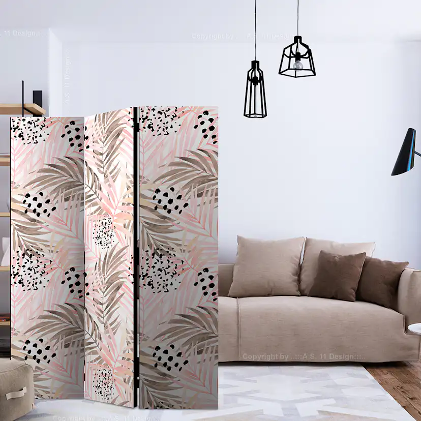 Rumsavdelare Arkiio Pink Palm Leaves 135x172 cm
