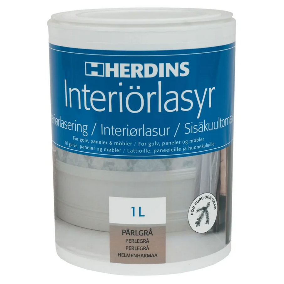 Herdins Interiörlasyr Pärlgrå - 1L Pärlgrå