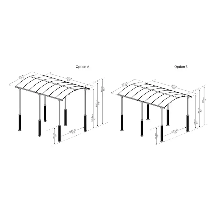 Carport Canopia by Palram Alpine I Metall För Husbil 3,6x5 m