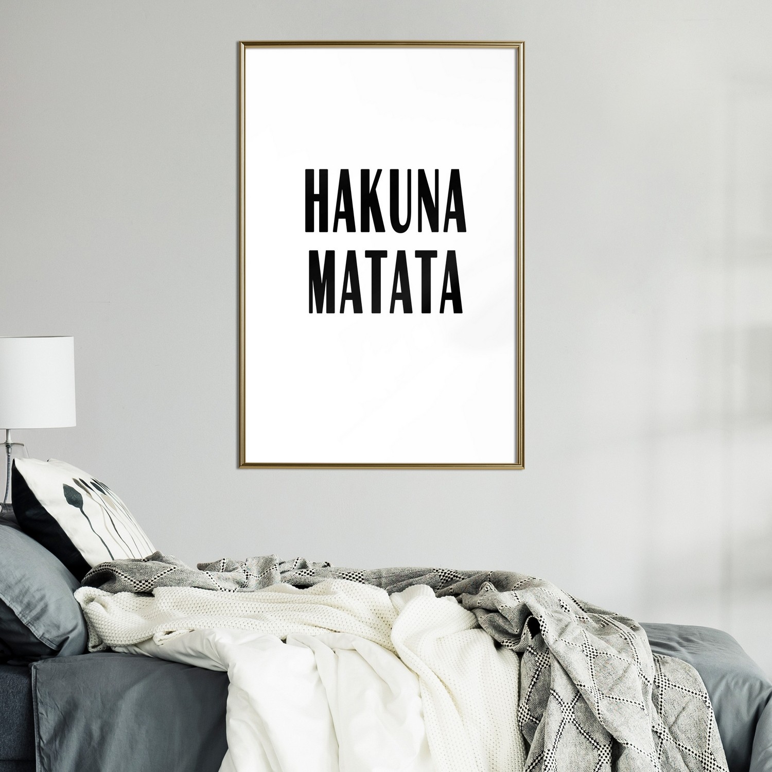 Affisch - Hakuna Matata [Poster] 30x45 Guld ram, 30x45 cm