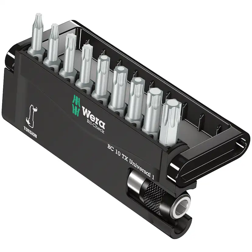 Bitskassett Wera Bit-Check 10 Tx Universal 1 9 Bits+Hållare