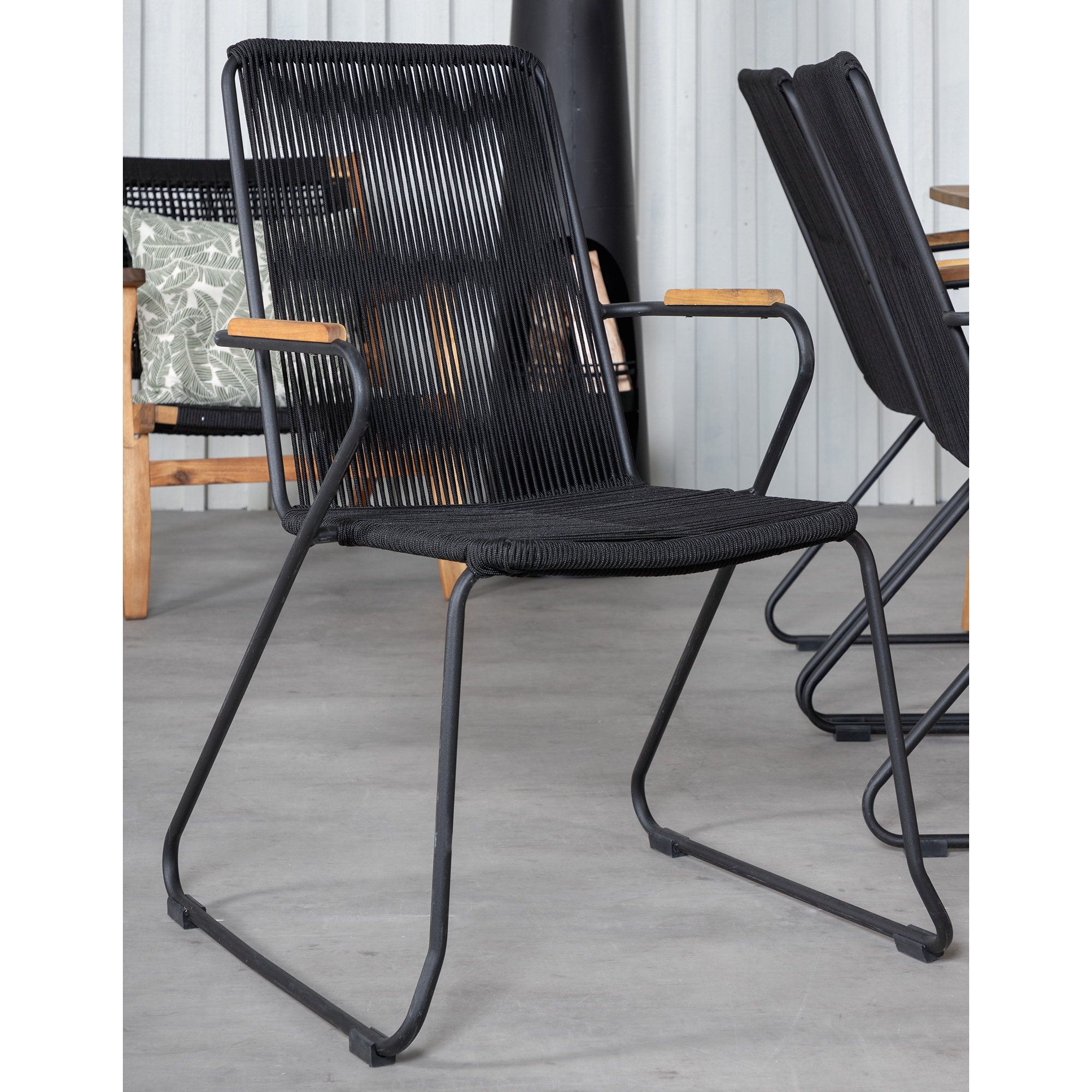 Matgrupp Utomhus Venture Home Julle med 6 Boy Trädgårdsstolar med Armstöd