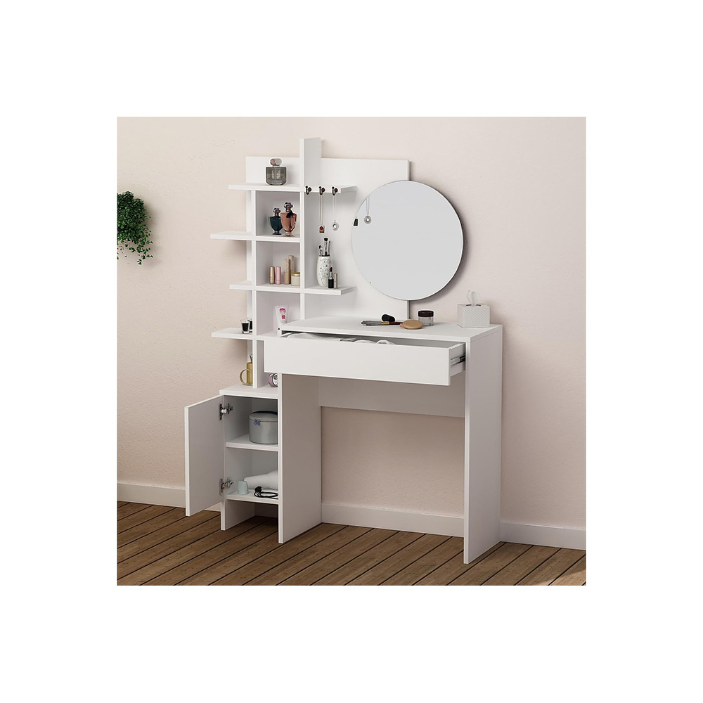 Sminkbord In Living Decortie med Förvaring och Spegel