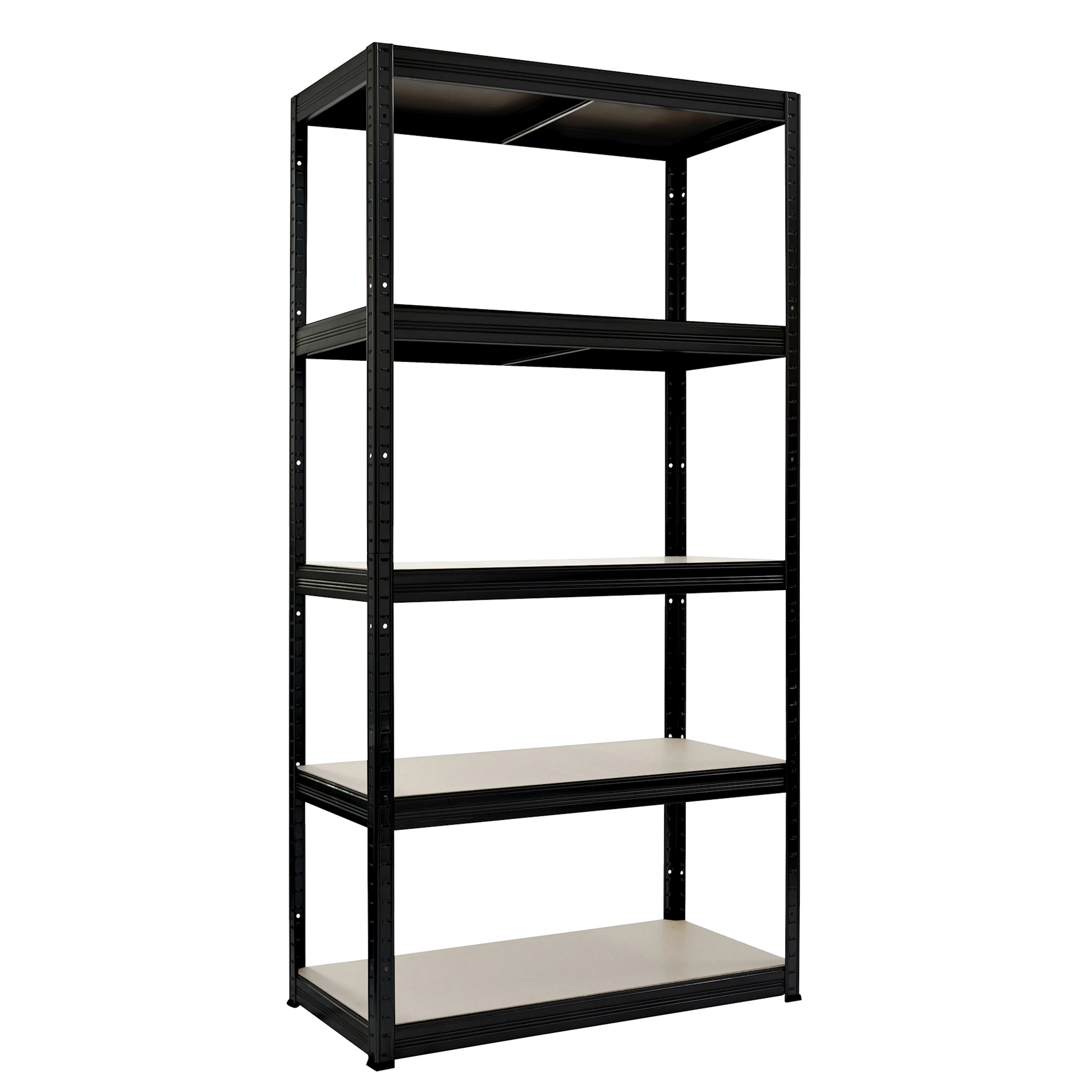 Hylla Home It Stål Med 5 Trävåningar 1800×900×450 mm Svart