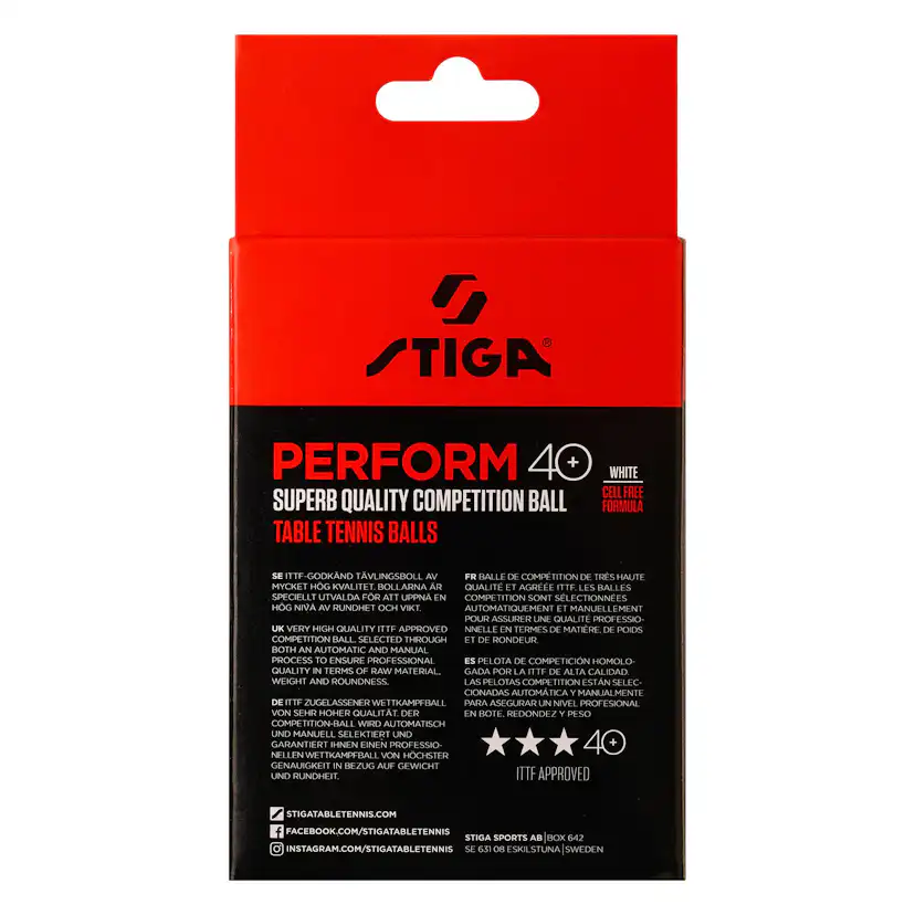 Pingisboll Stiga Sports Perform 3-Star White 6-Pack