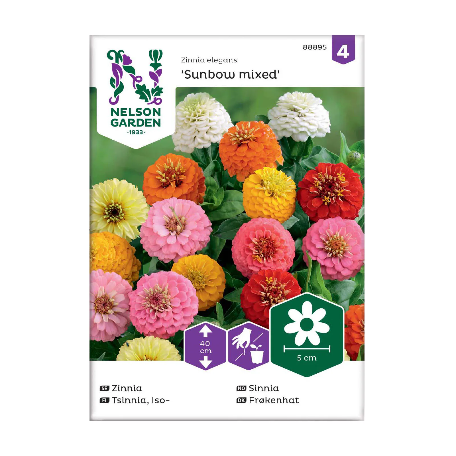 Frö Zinnia Nelson Garden Sunbow Mix