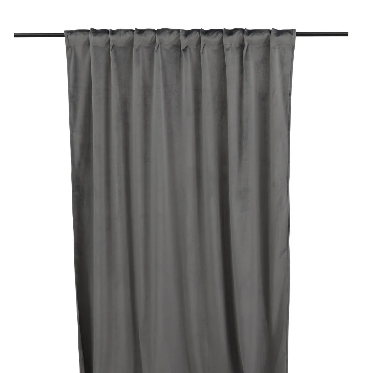 Mary Curtain Polyester/velvet - 2-pack - Grey / - 135*250 Grå