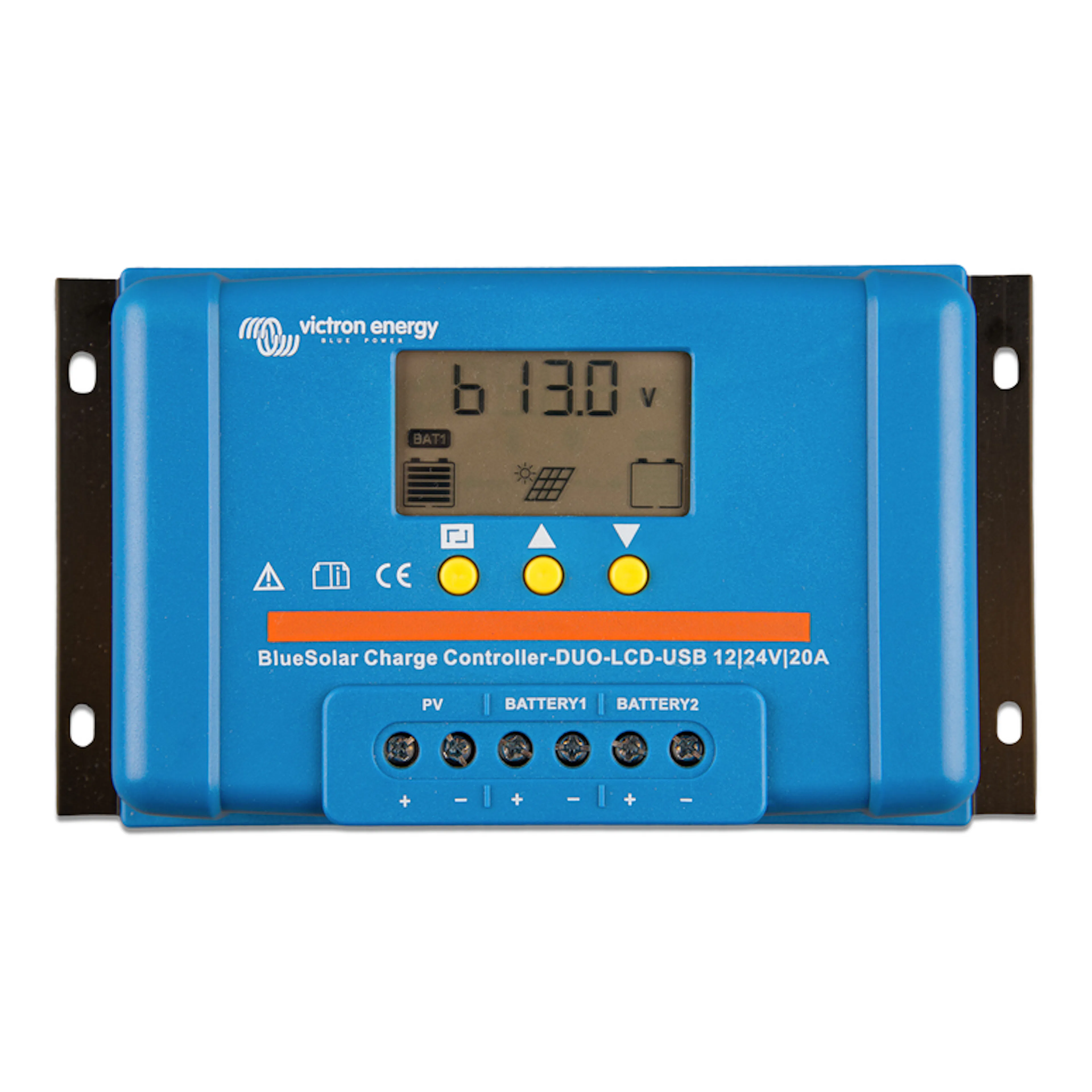 Solcellsregulator Victron BlueSolar PWM DUO-LCD&USB 12/24V-2 PWM, DUO-LCD&USB 12/24V-20A
