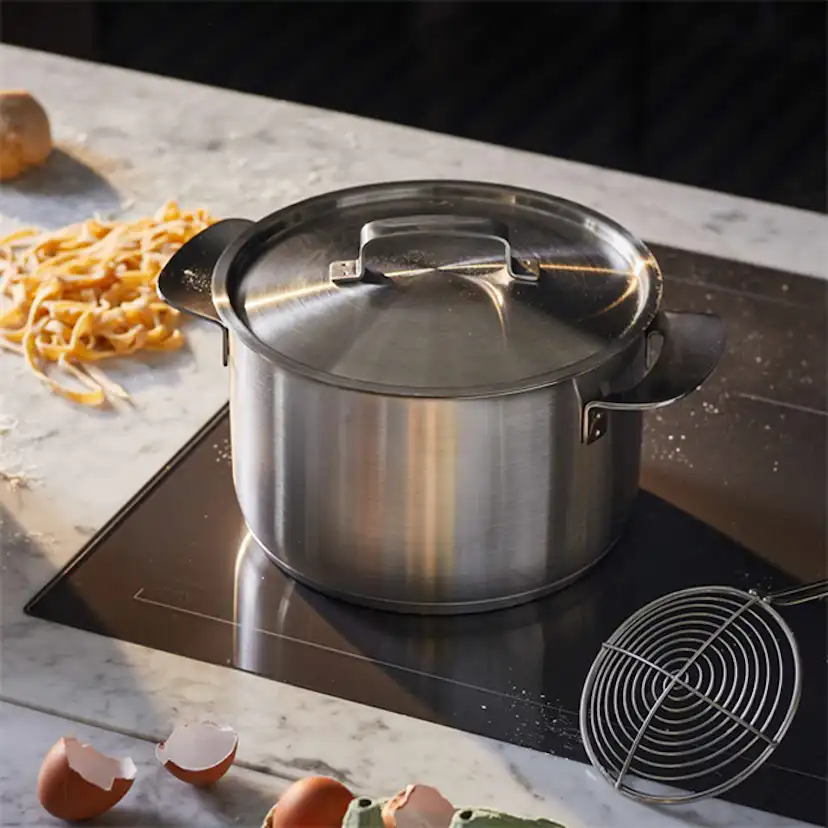 Fiskars All Steel Gryta 5 L – Ugnssäker Gryta i Rostfritt Stål Med 3-lagersbotten